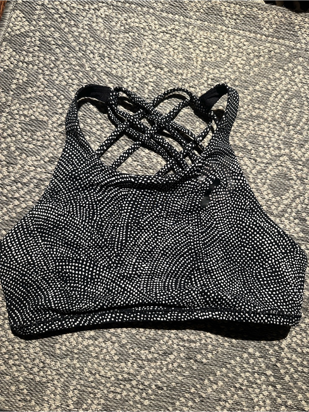 Lululemon x peloton Black & White Dot Strappy Sports Bra